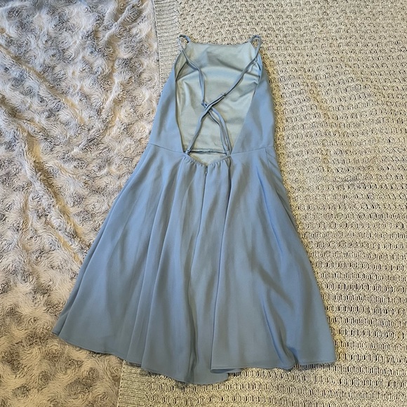 Letter of Love Slate Blue Backless Skater Dress - Picture 5 of 5